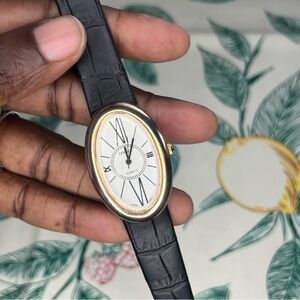 Bijoux Terner Oval Baignoire Gold Tone Men's Watch